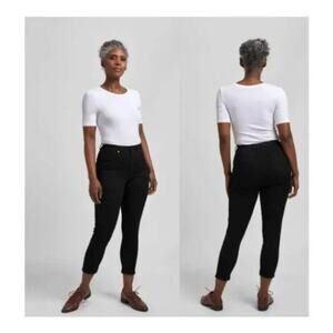 Universal Standard Seine Mid Rise Skinny Jeans 32 Inch Black 10 Long